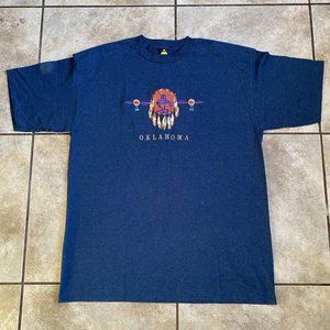 Vintage HL Miller Shirt Mens 2XL Single Stitch Embroidered Oklahoma Made In USA